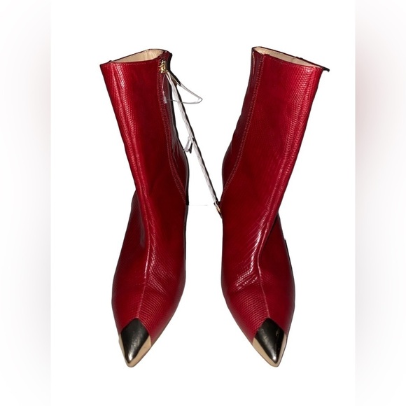 New York & Company Kyla Point‎ Toe Heeled  Faux Leather Ankle Bootie Women 9M - Picture 2 of 7